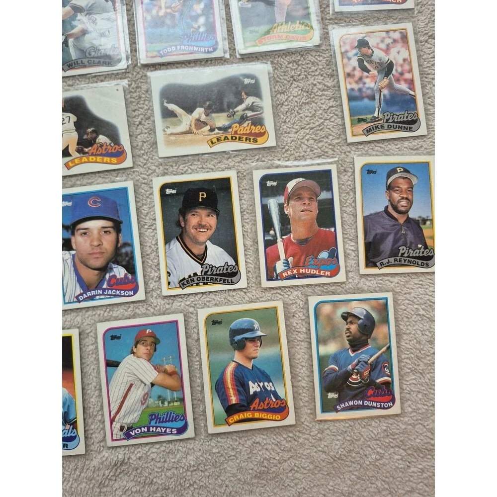 1989 Topps Baseball Card Lot 28 Cards Craig Biggio Will Clark Cubs Pirates MLB